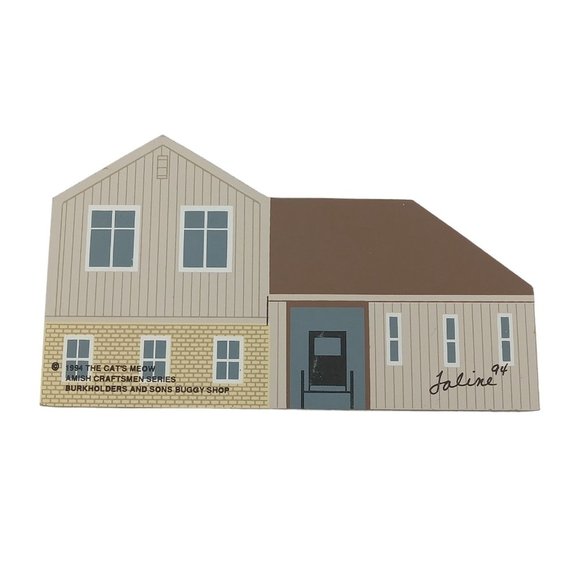 Cat's Meow Village Burkholder & Sons Buggy Shop Amish Craftsmen Series Signed - Picture 2 of 8